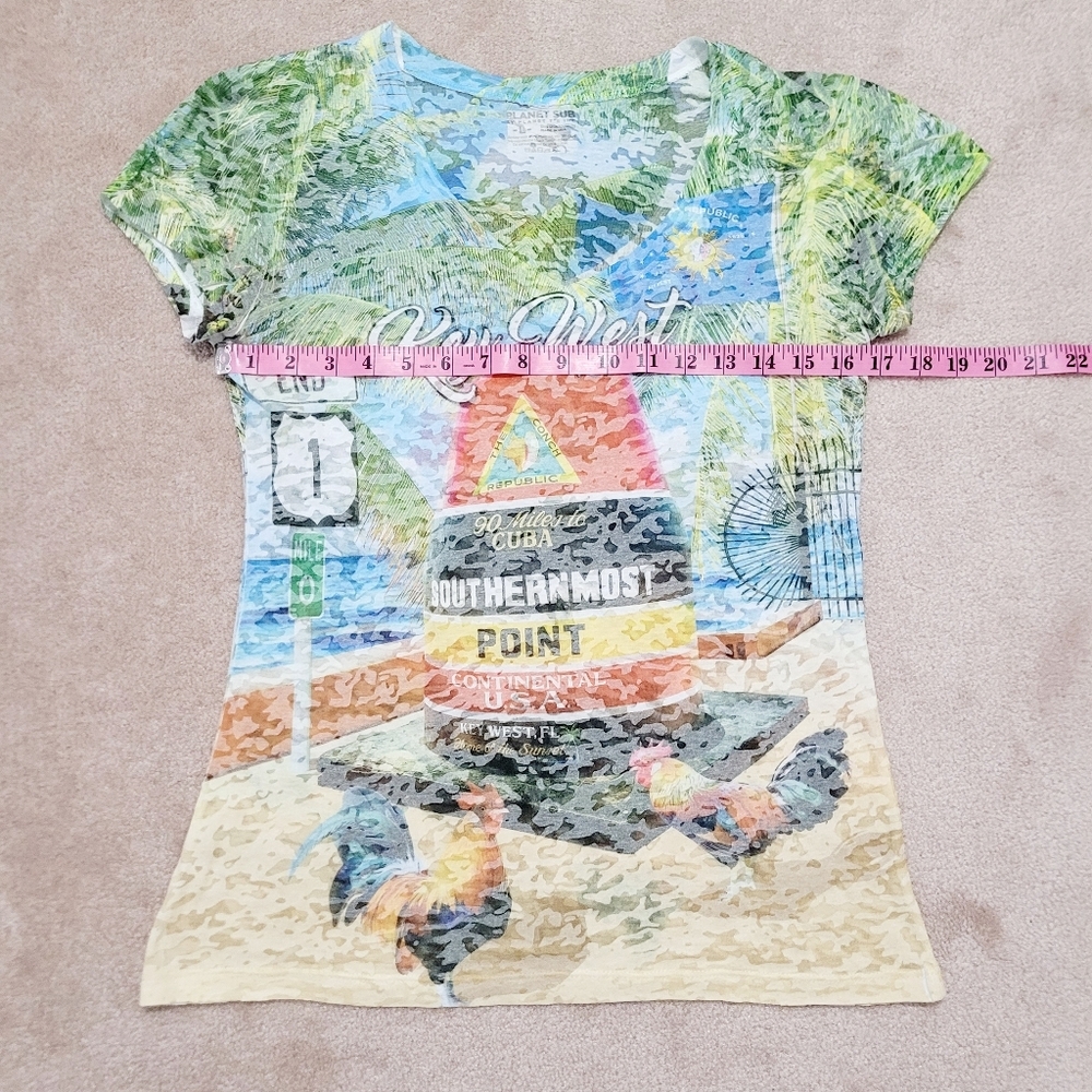 KEY WEST Florida Women's Burnout T-shirt 100% Cotton Made In USA Size Large - Picture 5 of 7